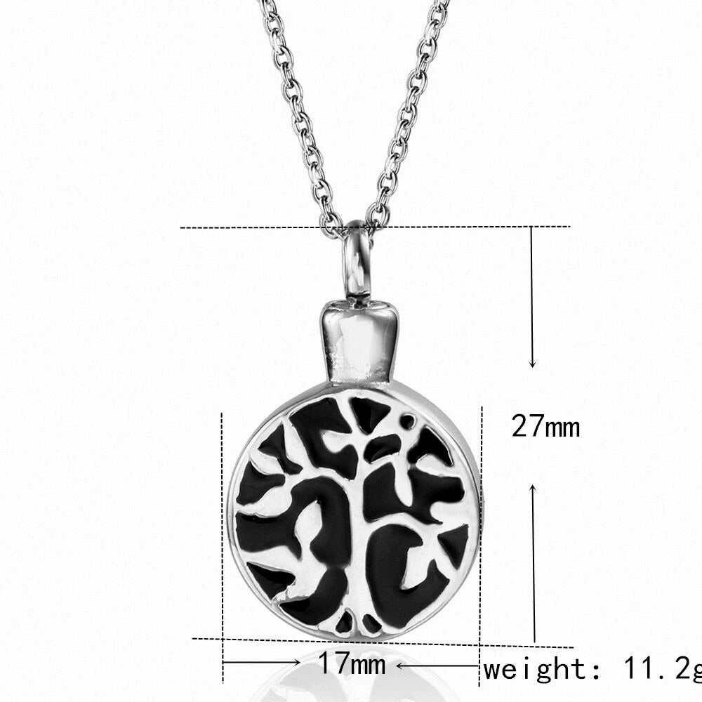 Cremation Urn Necklace Life Tree Pendant Memorial Jewelry-A027