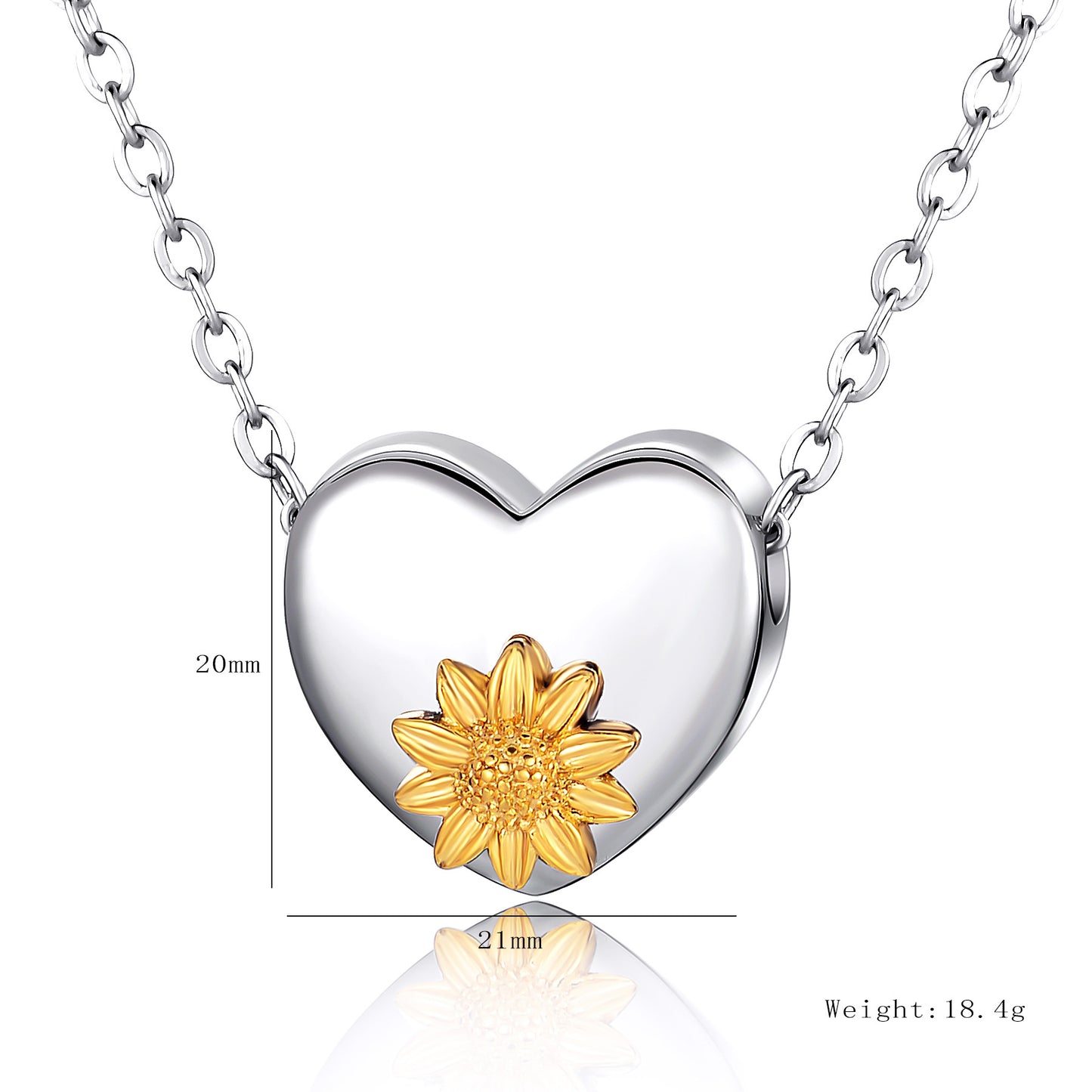 Cremation Urn Necklace Sunflower Pendant Memorial Jewelry-A052
