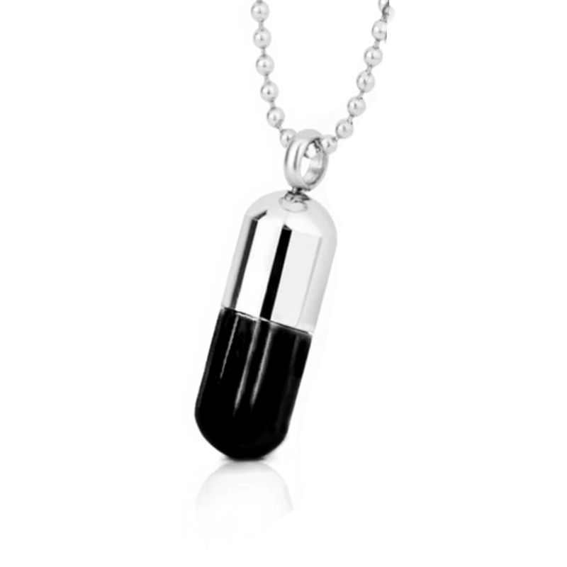 Capsule Pendant Cremation Urn Necklace-A024