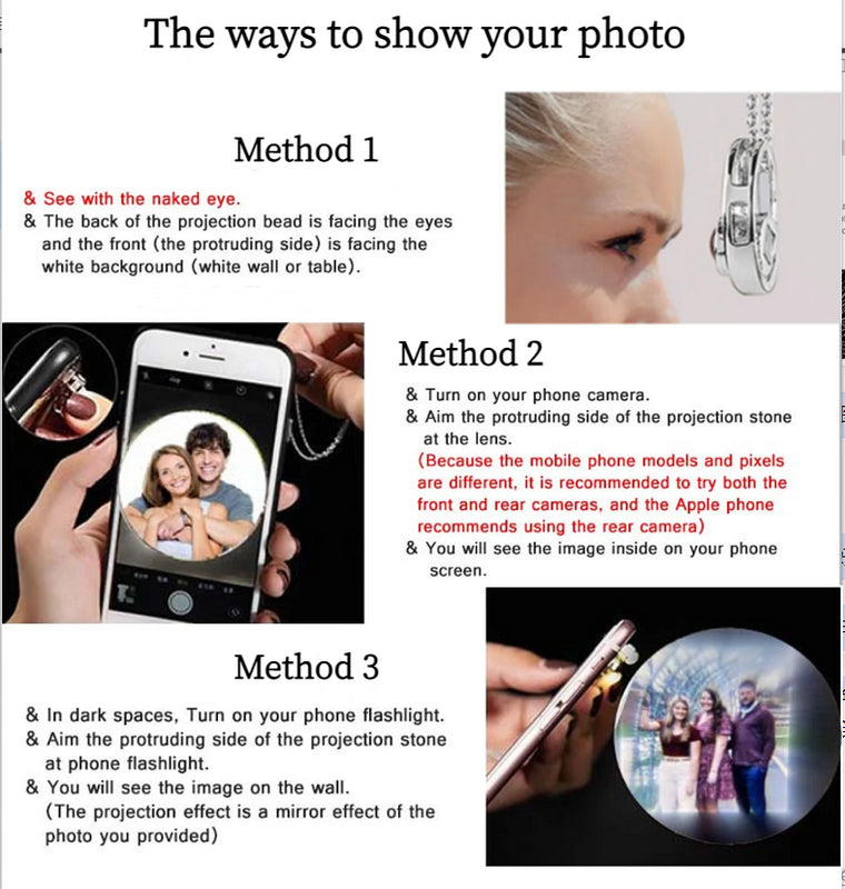 Personalized Photo Projection Necklace 925 Sterling Silver Sunflower - P028