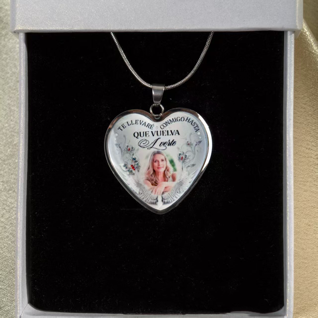 Collar Memorial con Foto "Te llevaré conmigo hasta que vuelva a verte” - N068