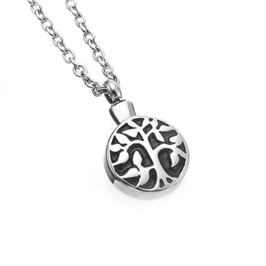 Cremation Urn Necklace Life Tree Pendant Memorial Jewelry-A027