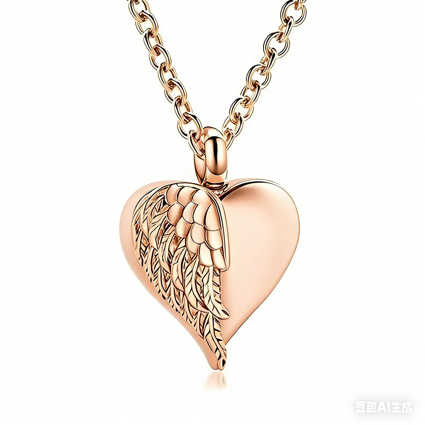 Cremation Urn Necklace Feather Heart-shaped Pendant Memorial Jewelry-A047