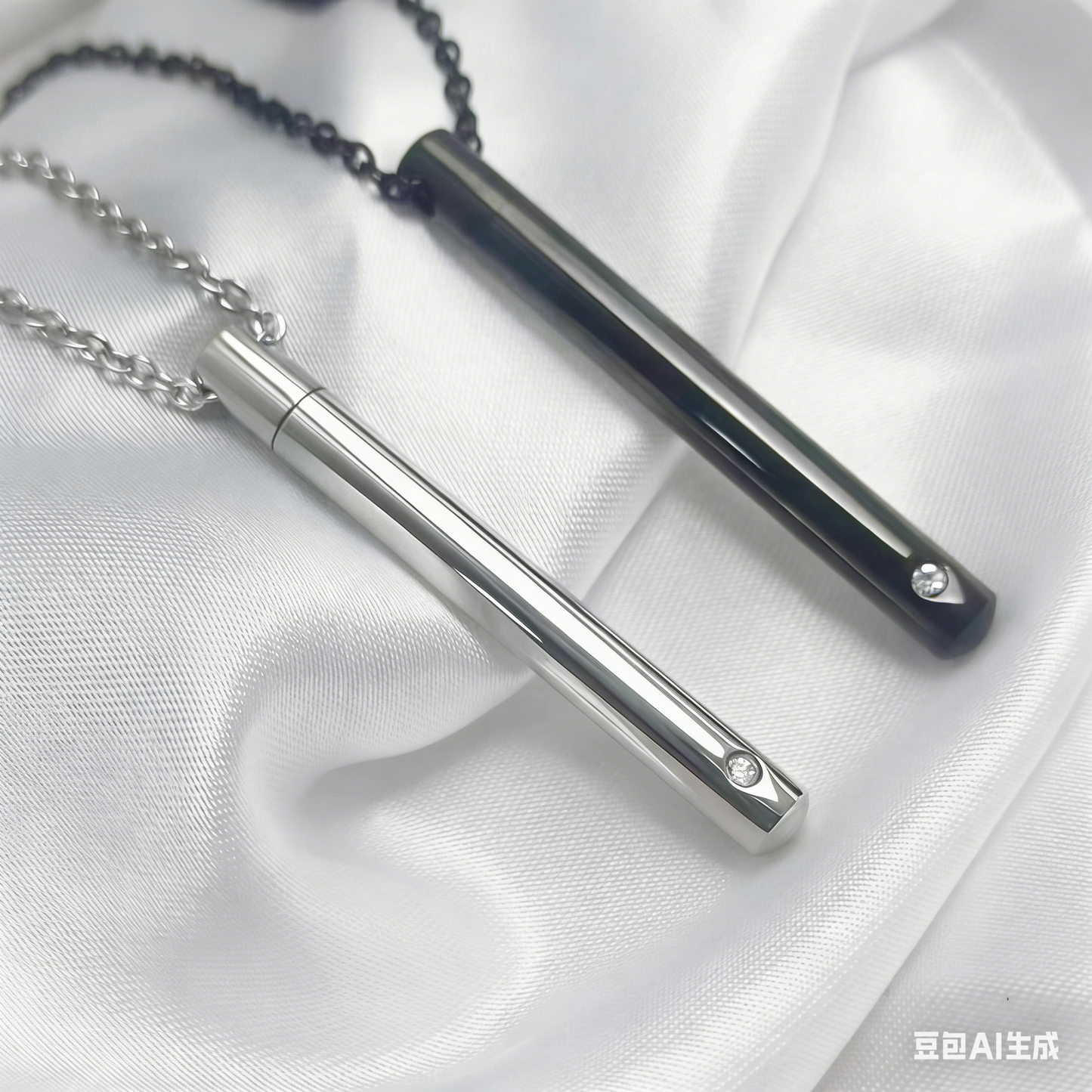 Cremation Urn Necklace Minimalist Cylinder Pendant Memorial Jewelry-A048