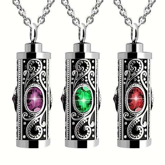 Birthstone Pendant Cremation Urn Necklace -A022