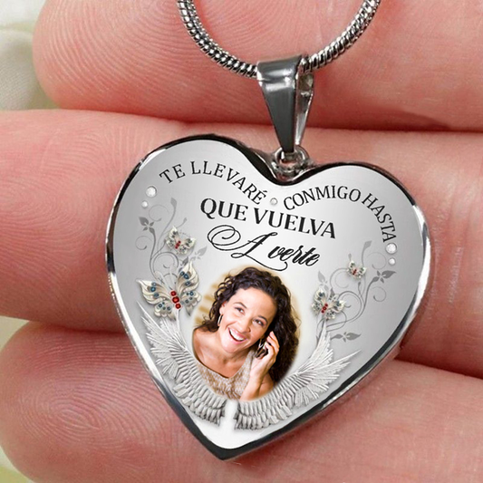Collar Memorial con Foto "Te llevaré conmigo hasta que vuelva a verte” - N068