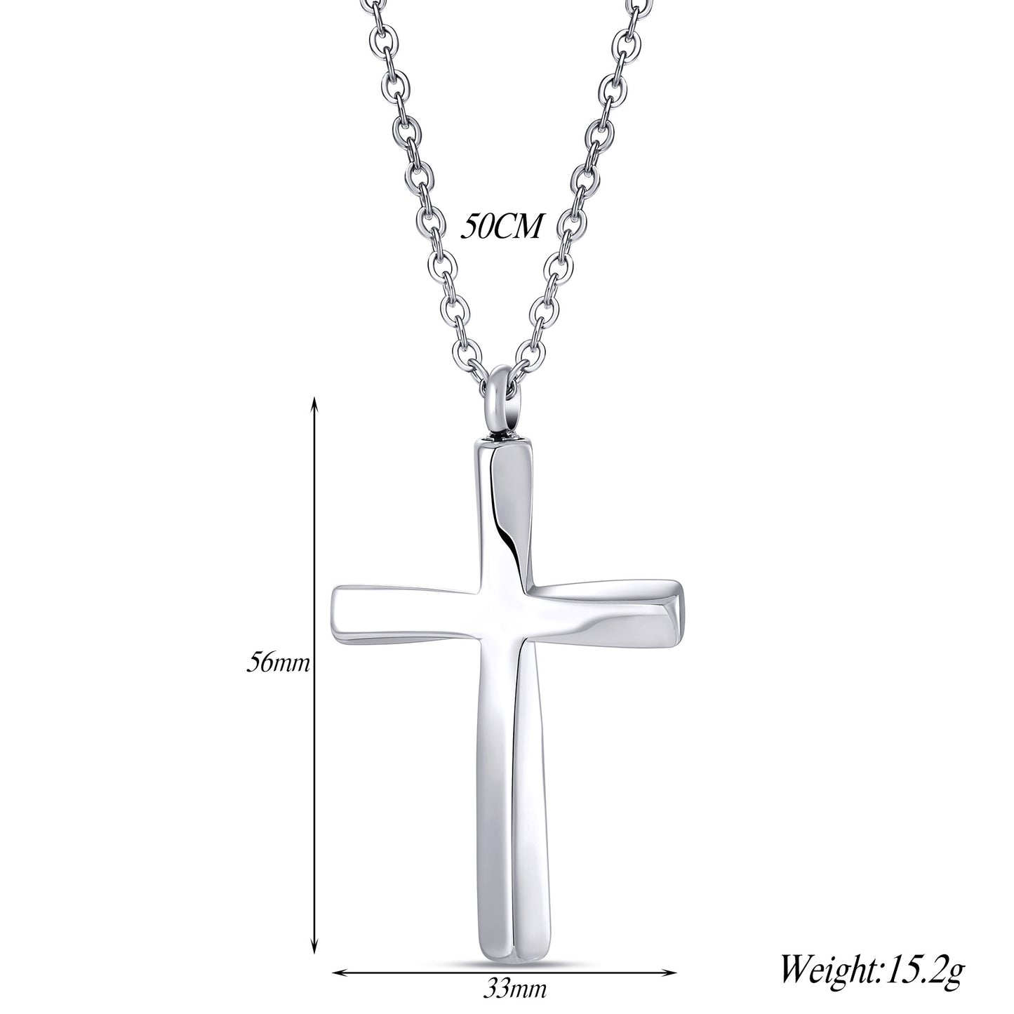 Cremation Urn Necklace Cross Pendant Memorial Jewelry-A053