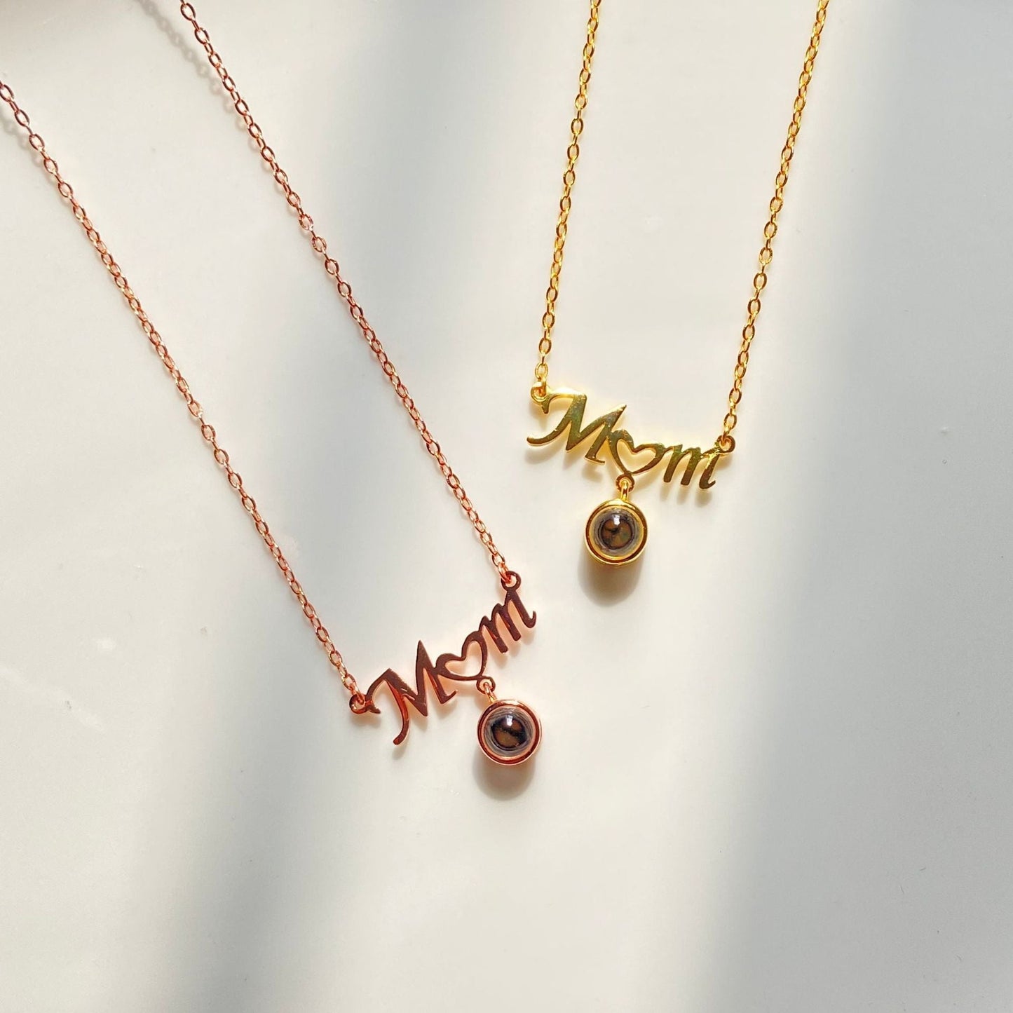 Personalized Photo Projection Necklace 925 Sterling Silver Mother's Day Gift - P035