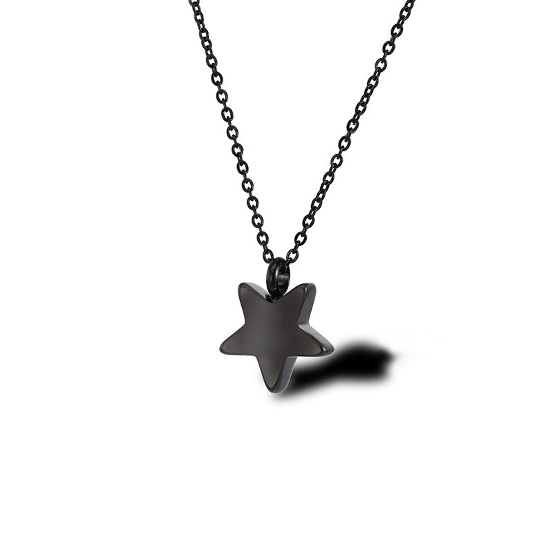 Cremation Urn Necklace Star Pendant Memorial Jewelry-A045