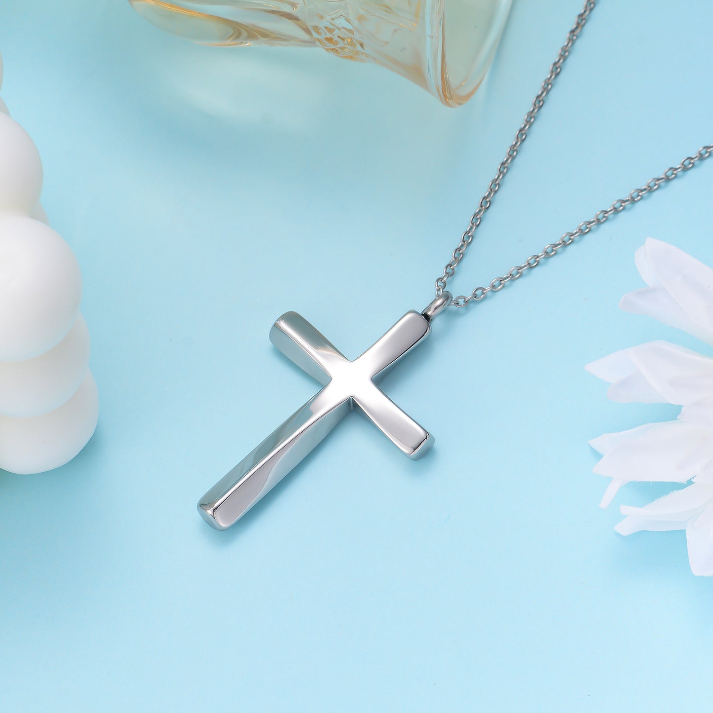 Cremation Urn Necklace Cross Pendant Memorial Jewelry-A053