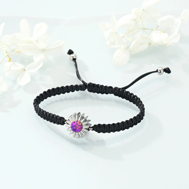 Cremation Urn Sunflower Bracelet Memorial Jewelry-A050