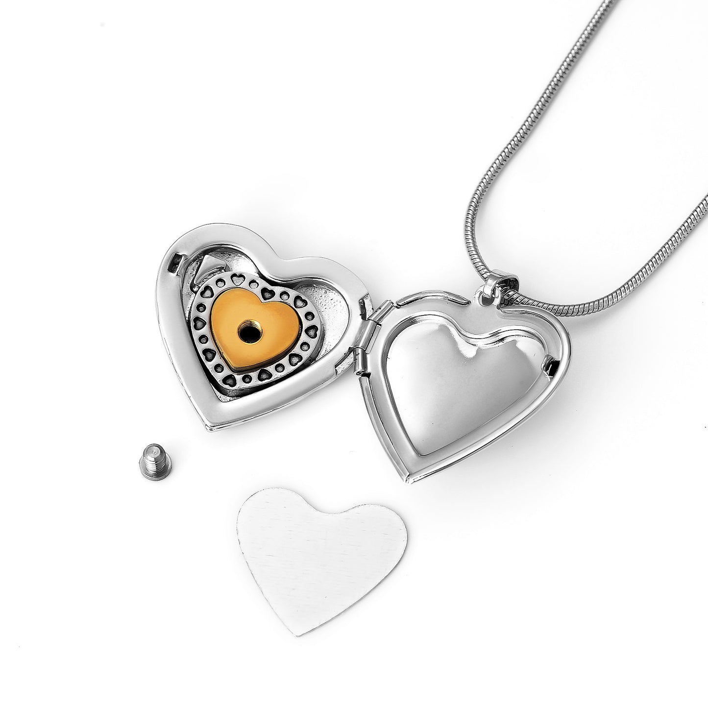 Memorial Photo locket "No Longer By My Side"Necklace With Urn-L018