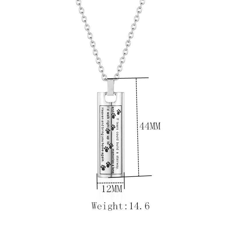 Cremation Urn Necklace Pet Memorial Urn Necklace for Ashes-A049
