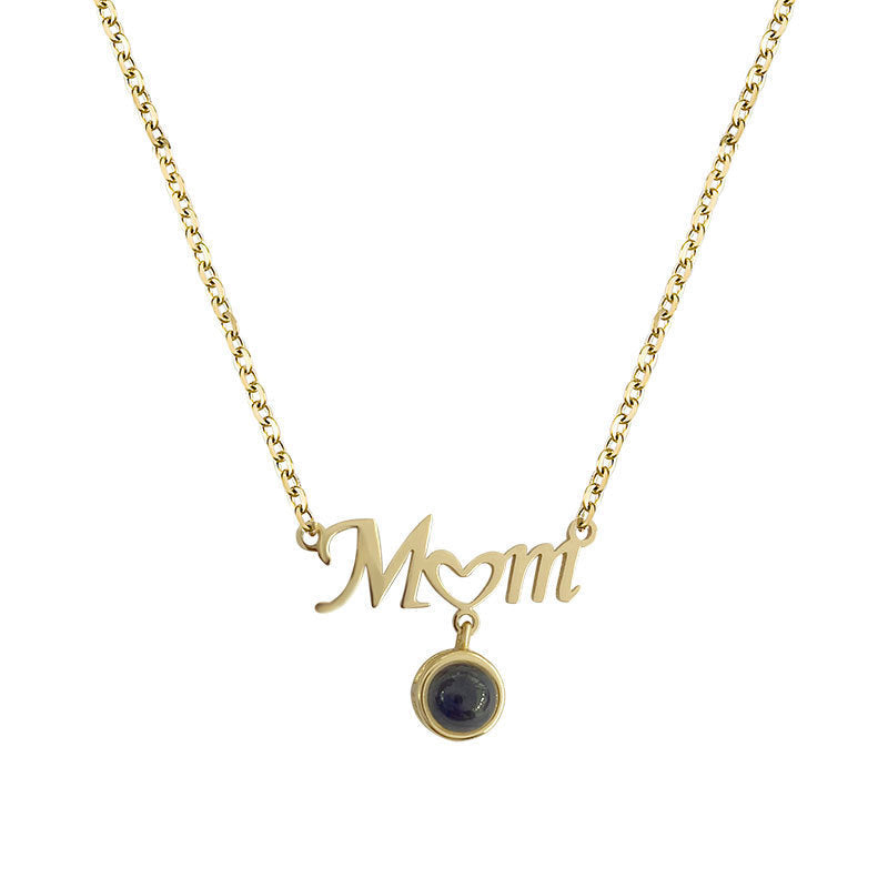 Personalized Photo Projection Necklace 925 Sterling Silver Mother's Day Gift - P035
