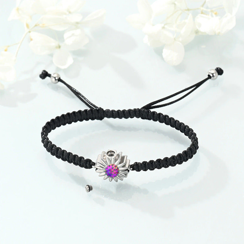 Cremation Urn Sunflower Bracelet Memorial Jewelry-A050