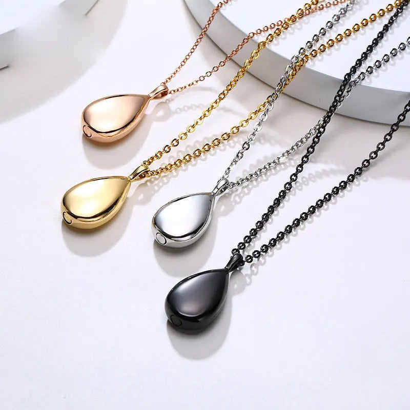 Drop Cremation Urn Teardrop Shaped Necklace for Ashes-A035