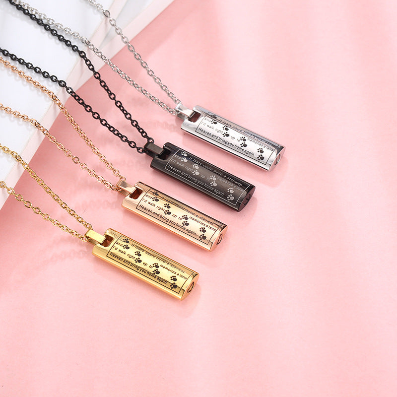 Cremation Urn Necklace Pet Memorial Urn Necklace for Ashes-A049