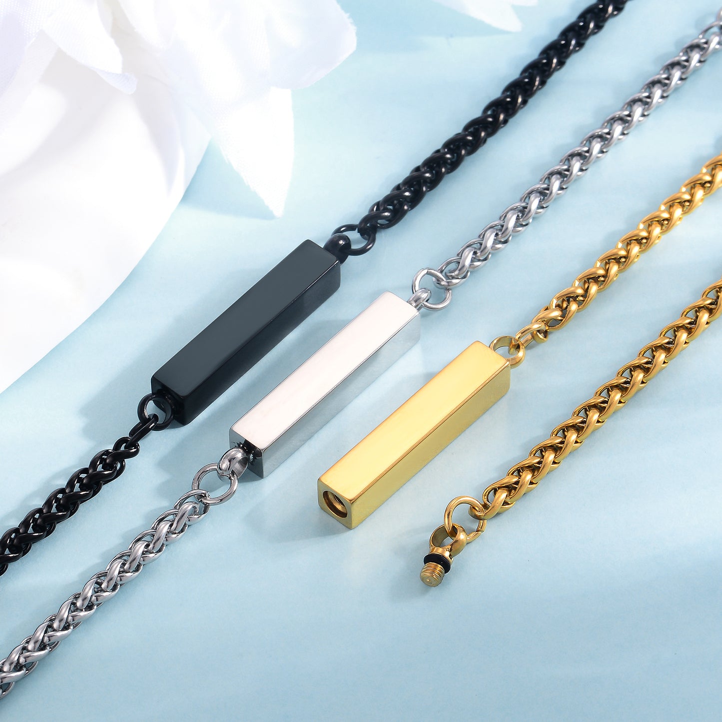 Cremation Urn Cuboid Custom Bracelet Memorial Jewelry-A051