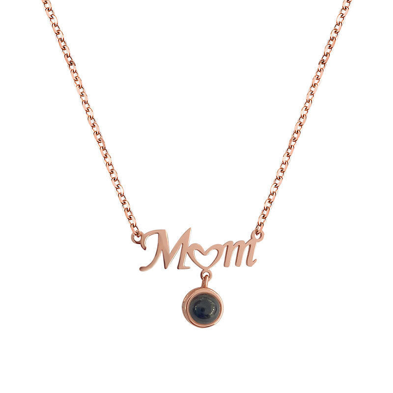 Personalized Photo Projection Necklace 925 Sterling Silver Mother's Day Gift - P035