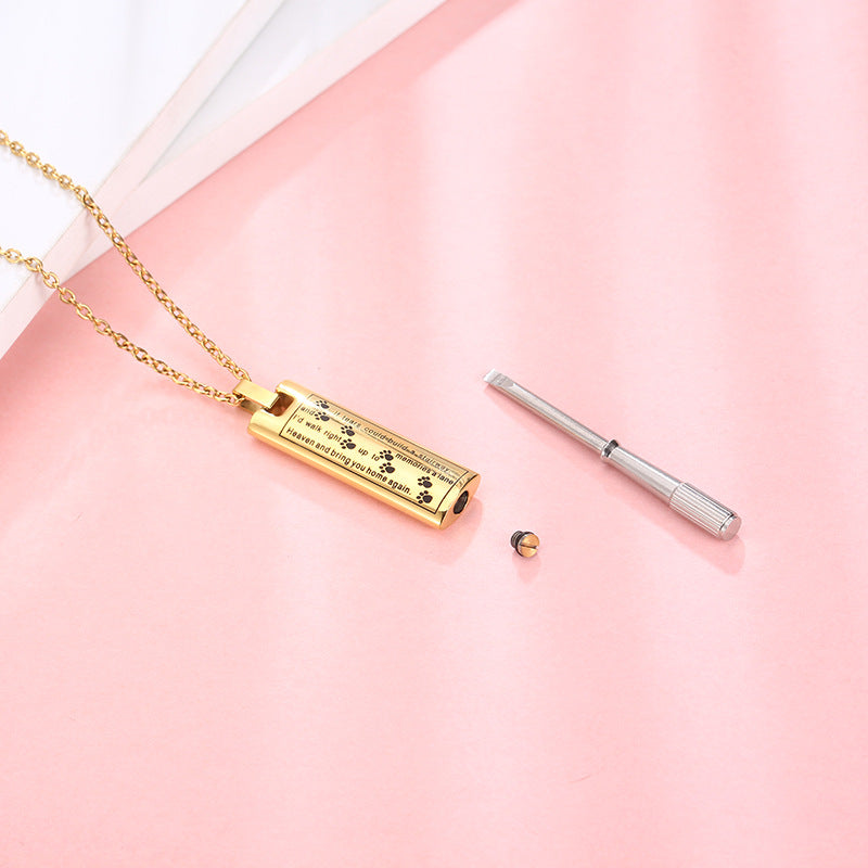 Cremation Urn Necklace Pet Memorial Urn Necklace for Ashes-A049